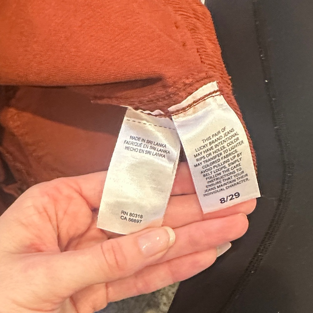 Rust Patch Pocketed Button Front Boot Cut Corduro… - image 7